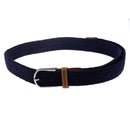 Unisex Men Women Stretch Braided Elastic Leather Buckle Belt Waistband Dark