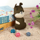 Plush Squeaky Dog Molar Bite Chew Toys Animal Puppy Soft Playing (Brown) A