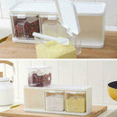 3 Grids Spice Jar Rack Condiment Storage Seasoning Home Kitchen Container B S7V8