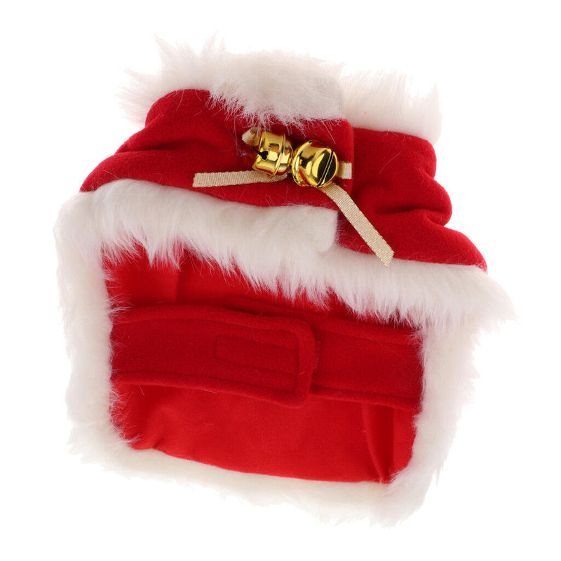 2 Pcs Dog Cat Winter Warm Outfit Red Cloak for Christmas Holiday Dress L/S
