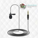 Clip-on Collar Tie Microphone Mobile Phone Recording Lavalier Mic (1.5m)