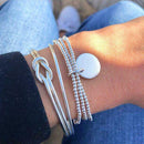 3pcs/set Knot Beads Open Hand Chain Women Wafer Pendant Bracelet Jewelry