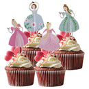24pcs Mixed Dancing Princess Girls Cake Toppers Cupcake Picks Party Decora