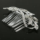 Elegant Leaf Design Rhinestone Hair Comb Wedding Party Bridal Hairdressing