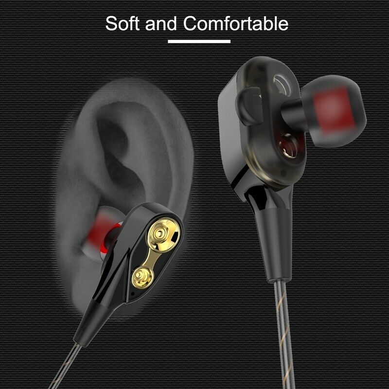 Wired earphone Super Bass Noise Isolation HIFI 3.5mm dual drive stereo In-E B5X9