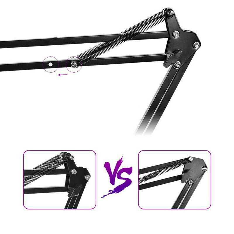 Microphone Scissor Boom Arm Stand 3/8" to 5/8" Adapter Kit Singing Recording