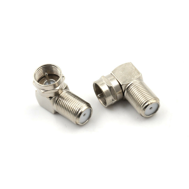5PCS Right Angle TV Aerial F Connector Adapter RF Coaxial TV Cable Male  LJU