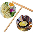 Practial T Shape Crepe Maker Pancake Batter Wooden Spreader Stick Home Kitc Z6X8
