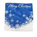 Snowflake Blue Background Merry Christmas Gifts Flax Throw Pillow Case Cush