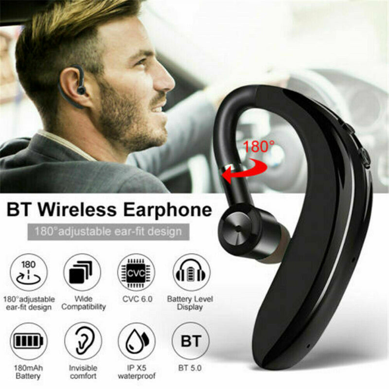 Bluetooth 5.0 Headset Wireless Headphones Earpiece Hands-free Sport Headsets New