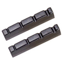 2 Pieces Slotted Nuts For 4 String Guitar Bass Replacement Parts Black