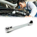 Mini 1/4" 72T Dual Head Square Ratchet Wrench Rods Socket F Bits Hex Screwd C7E1