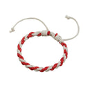 Colorful Weave Bracelet Retro Ethnic Knit Rope Bangles Jewelry Gift (Red) A