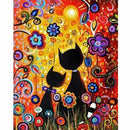 DIY Filling Oil Canvas Paint By Number Multi-Colored Cat Animals Painting GN