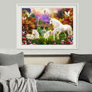 5D DIY Round Drill Diamond Painting Horses Cross Stitch Embroidery Mosaic
