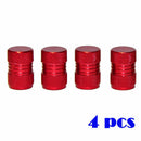 New 4Pcs Red Aluminum Air Port Cover Tire Rim Valve Wheel Stem Cap Accessories