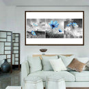 3pcs 5D DIY Full Drill Diamond Painting Flowers Cross Stitch Embroidery Kit