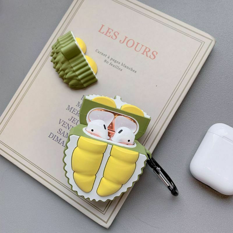 Soft Silicone Durian Fruit Pattern Protective Case Shockproof Cover for Airpods