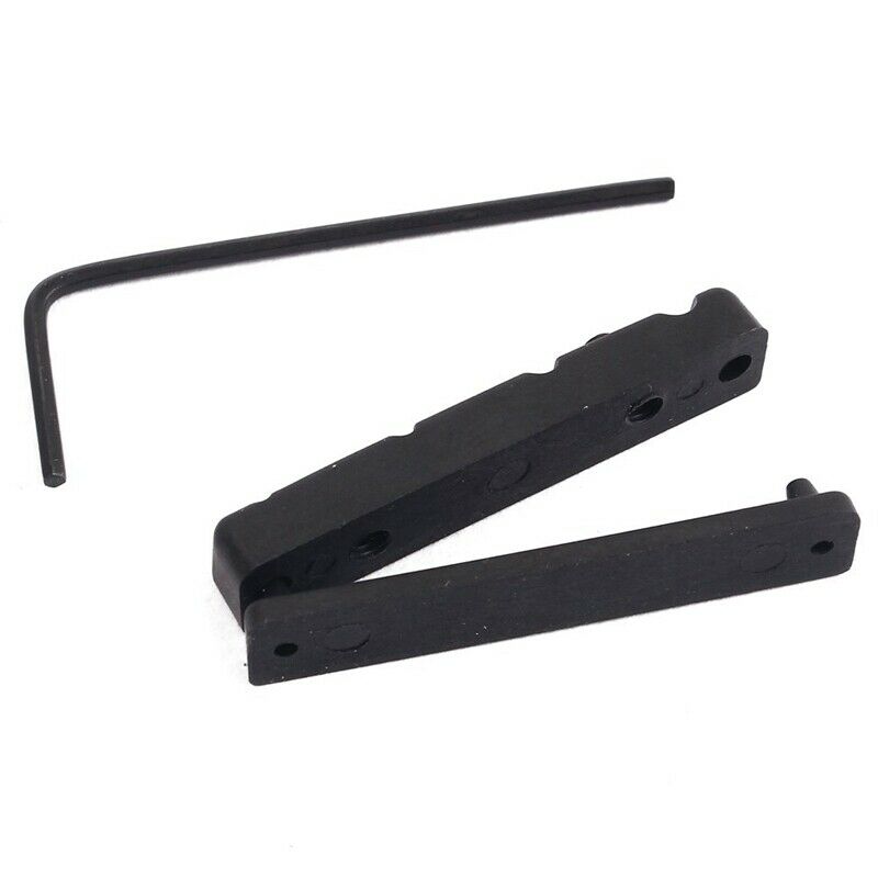 Adjustable Pom Nut Slotted for 4 Strings Bass Guitar Replacement Parts Blac