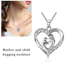 New Mother's Day Gift Mom Child Heart Pendant Chain Jewelry Necklace Love H0B6