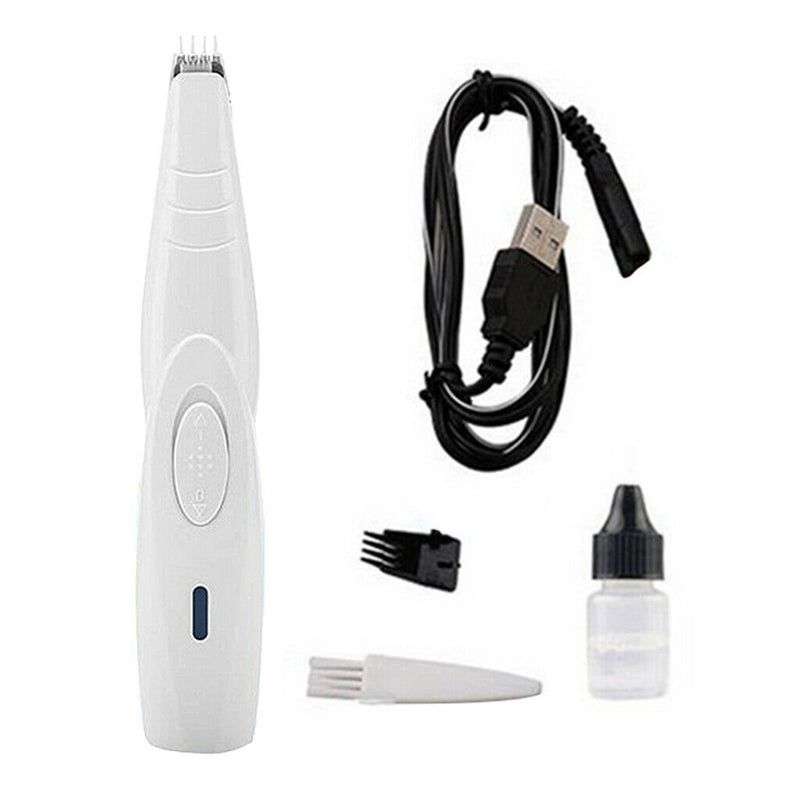 Grooming Clippers Low Nosie USB Rechargable Dog Grooming Kit  White