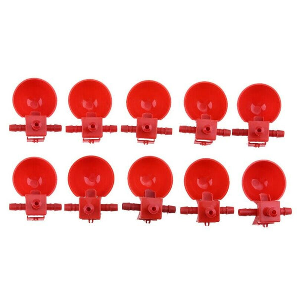 10pcs/set Automatic Bird Coop Feed Poultry Water Drinking Cups Chicken Fowl