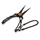 Multipurpose Fishing Pliers with Lanyard Hook Remover Split Ring Tool Black