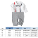 Baby Boys Autumn Cotton Cartoon Print Rompers Cute Bow Tie Playsuit (0-6M) A
