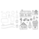 Xmas Snow House Metal Cutting Dies + Silicone Stamps Set for Scrapbooking