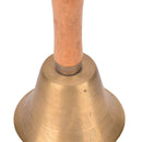 Solid Brass Wooden Handle School Reception Dinner Wood Shop Hotel Hand Bell S Cy