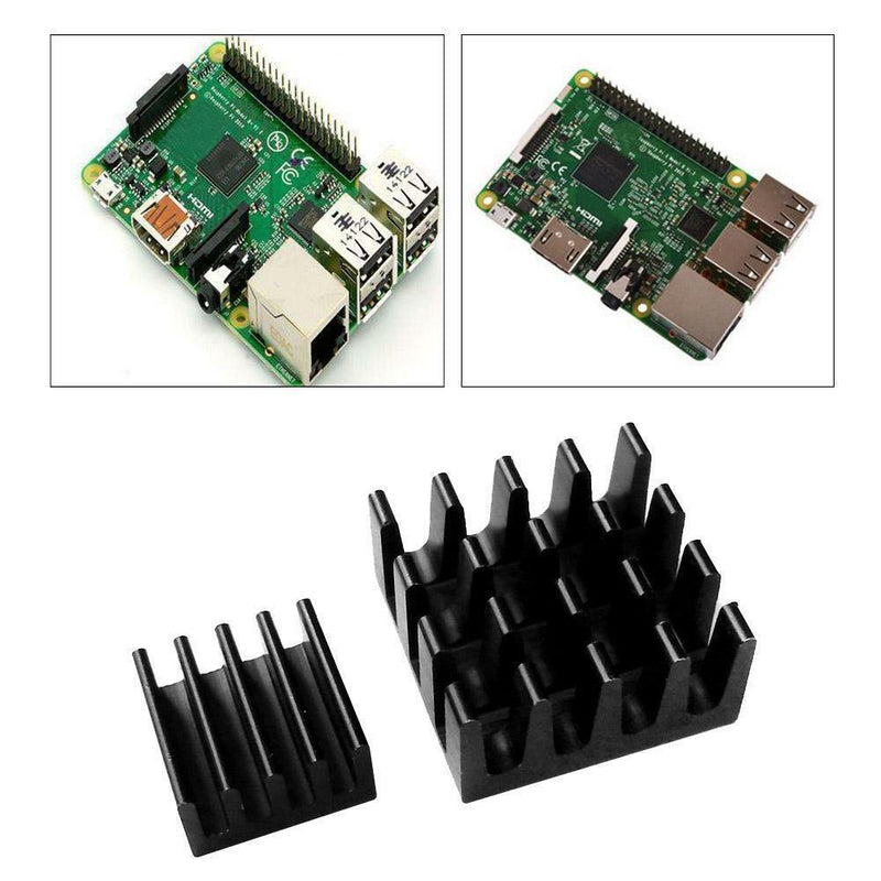 2x Aluminum Raspberry Pi 3 Heatsink Adhesive Heat Sink Set for RPi 2 3 B B+ R5G3