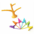 6 pcs +1 Stand Birds Tree Shape Fruits Fork ABS Vegetable Fork Fruit Snack  F7V6