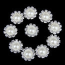 Crystal Bead Button flat back Decoration DIY 14.5mm 10 Pcs White L5J2