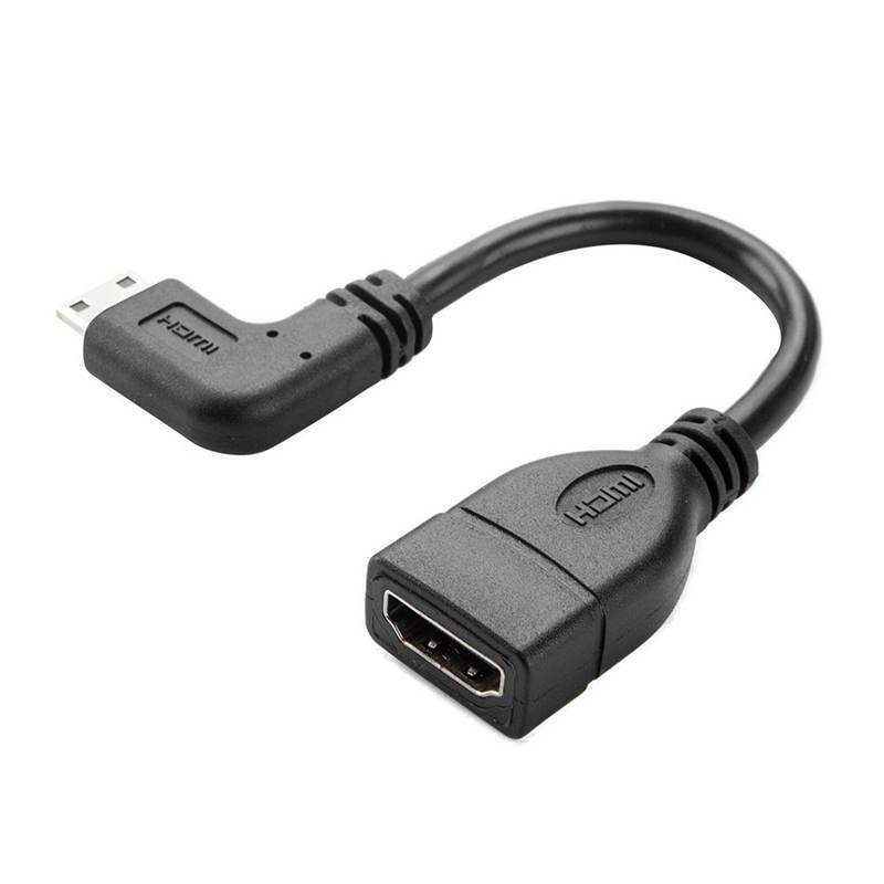 Mini Hdmi To Hdmi Cable Cablecreation 0 5Ft 90 Degree Right Angle Mini Hdmi F4J3