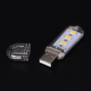 Portable Keychain USB Power 3 LED Night Light Camping Lamp Torch Warm White 3C