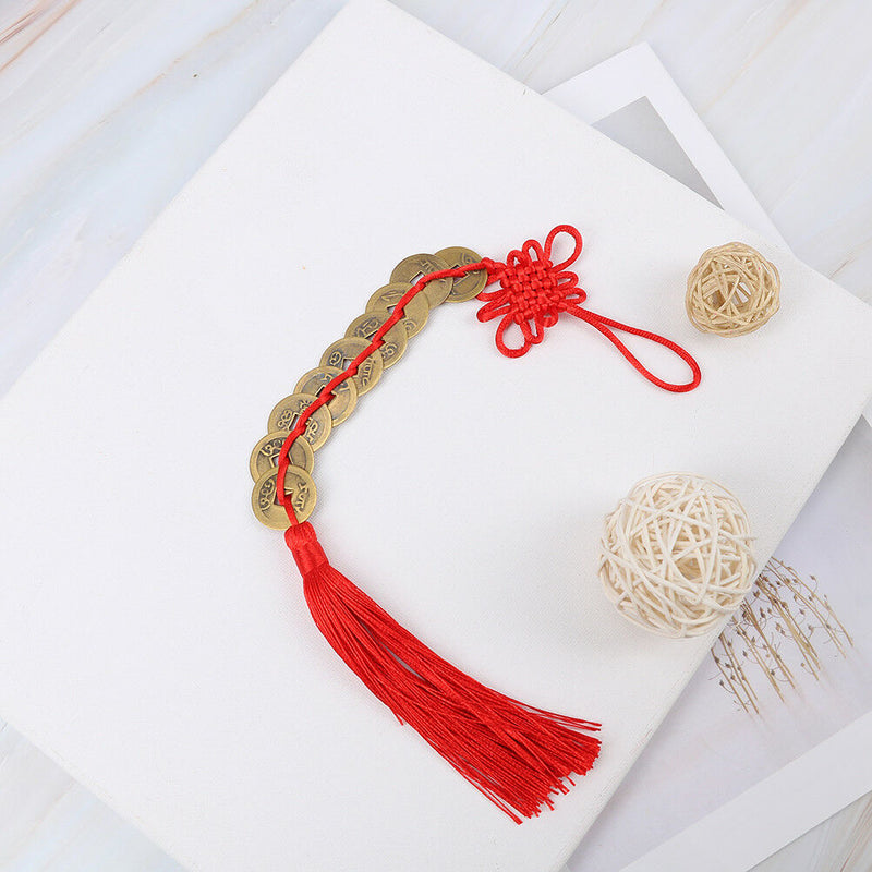 chinese feng shui lucky coins wealth 9 emperors coins home car hanging string M&