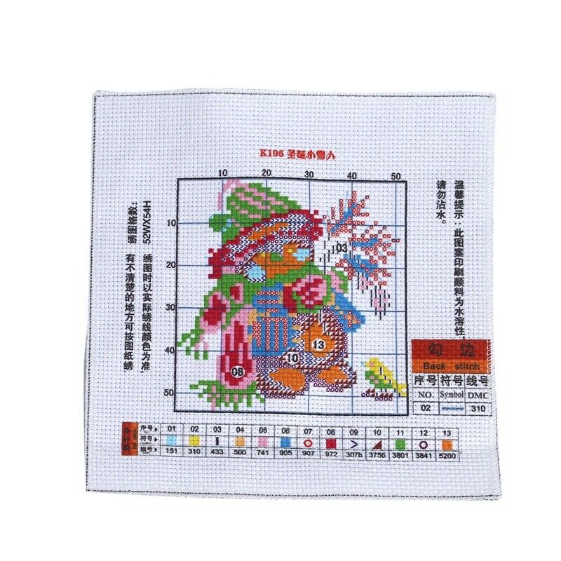 1 set Printed Christmas snowman 11 CT DIY needle and thread Cross Stitch we