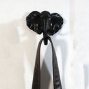 2 Wall Door Clothes Hat Bags Towel Hooks Decorative Elephant + Horse Black