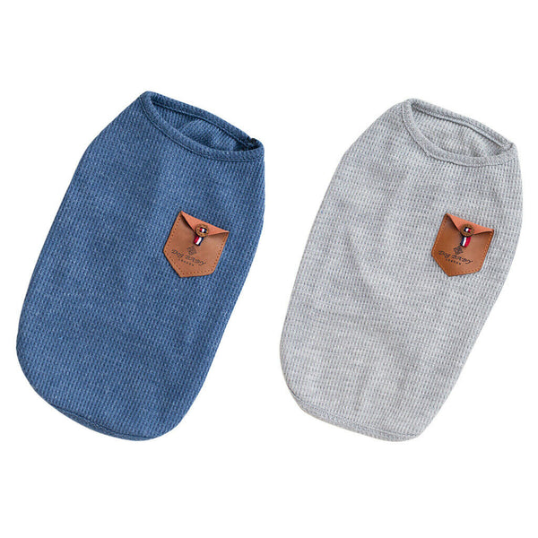 2PCs Korean Style Pet Puppy Dog Cat Pet Clothes Dress Vest T Shirt L