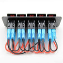 12V-24V 5 Gang red Rocker Switch Panel Circuit Breaker Boat Marine Waterpro