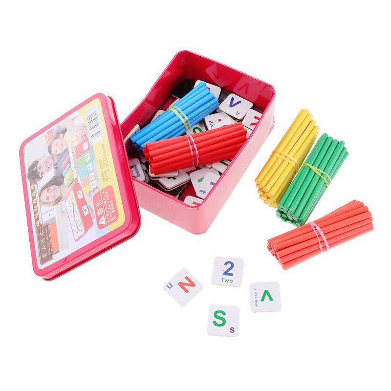 Wooden Counting Toys Math Counting Sticks Number & Alphabet Blocks Preschool