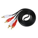 Dual RCA Phono Plug Male to Male Audio Cable Lead Connector Black 1.5M B1E5