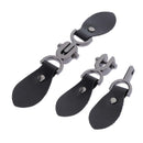 Pair of PU Leather Snap Toggle Closure Toggle Buttons with Metal Buckle Clip for