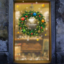 Christmas wreath Wall Stickers Window Glass Decals Santa Murals New Year  â„–[