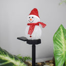 LED Solar Snowman Spike Light In-Ground Garden Lawn Path Lamp (C Red)