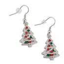 Red And Clear Crystal Christmas Tree Shape Dangle Earrings Stud Christmas G
