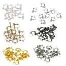 70pcs Retro Brass Clip On Screw Back Earring Open Loop & Ball No Piercing
