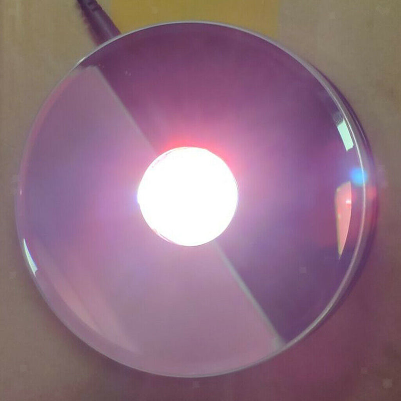 Crystal 4.72 Inch Rotating LED Light Display Base with USB Adaptor, White