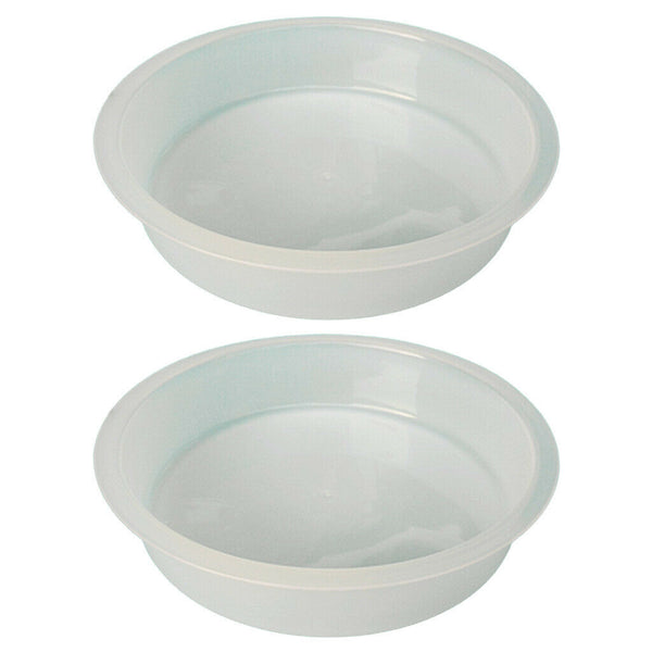 2Pcs Plastic Birdseed Bowl Reusable Feeding Dishes Tray Birdbath Accs 18cm