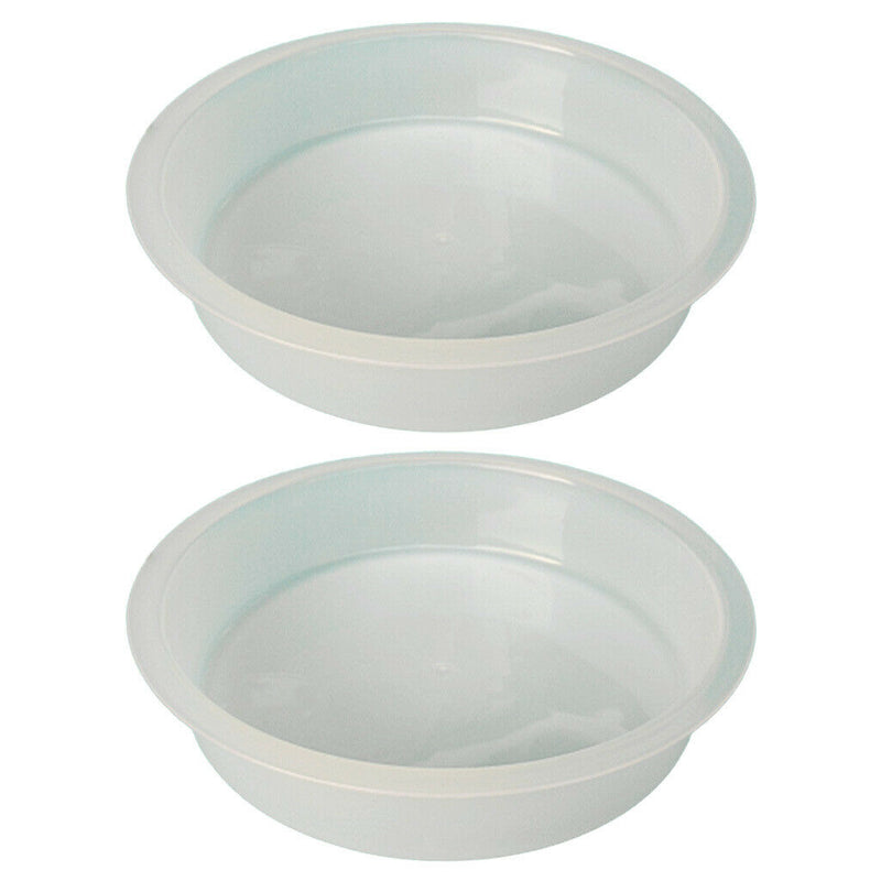 2Pcs Plastic Birdseed Bowl Reusable Feeding Dishes Tray Birdbath Accs 18cm